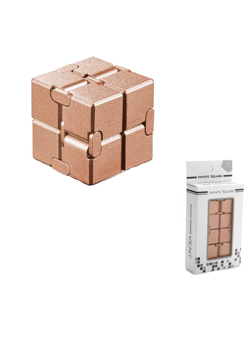 Fidget Rubik's Cube New Version Fidget Finger Toys - Metal Infinity Rubik's Cube for Stress and Anxiety Relief/ADHD, Super Durable Sensory Gift for Adults and Teens Kids (Gold) - Image 1